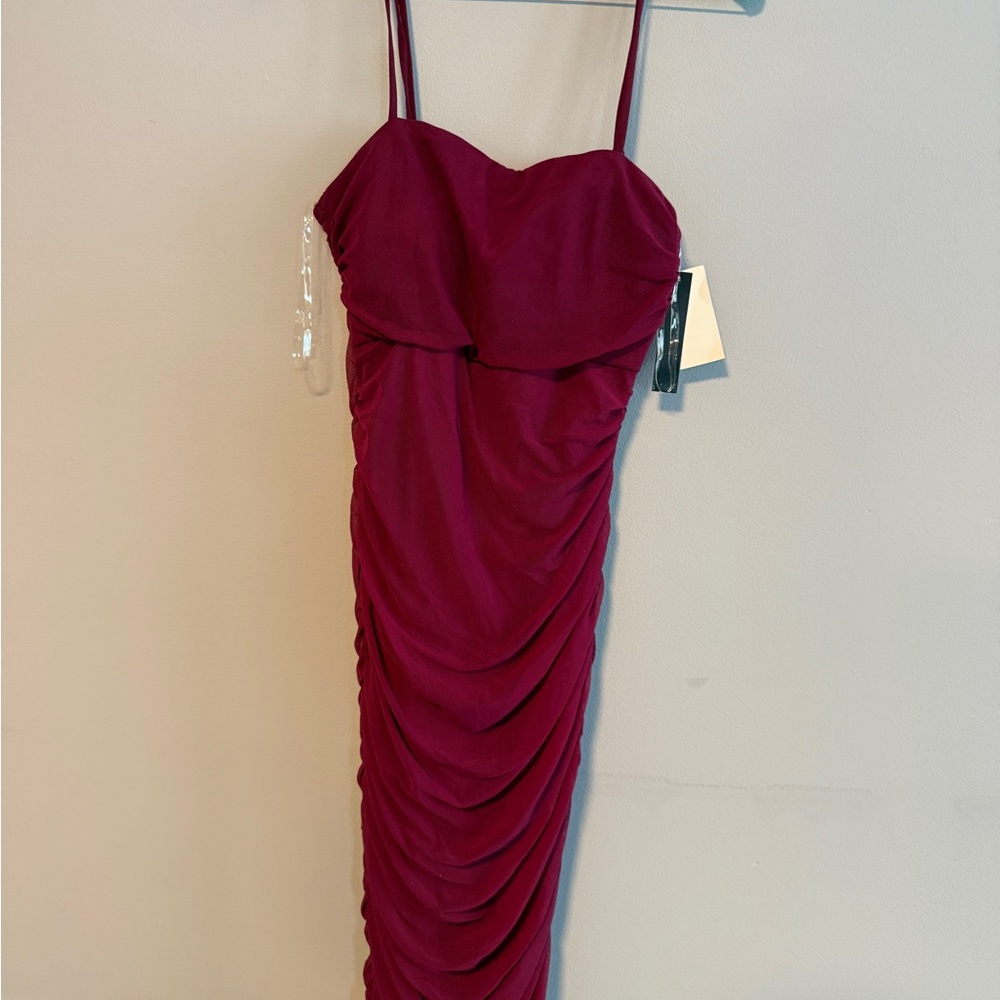 Xtraordinary Strapless Wine Dress